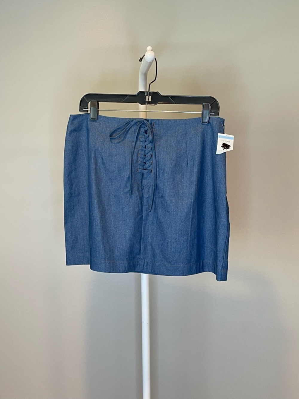 19 Cooper Denim Lace-Up Mini Skirt - Blue